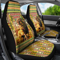 Equatorial Guinea Car Seat Cover with Lion Print and Traditional African Kente Patterns
