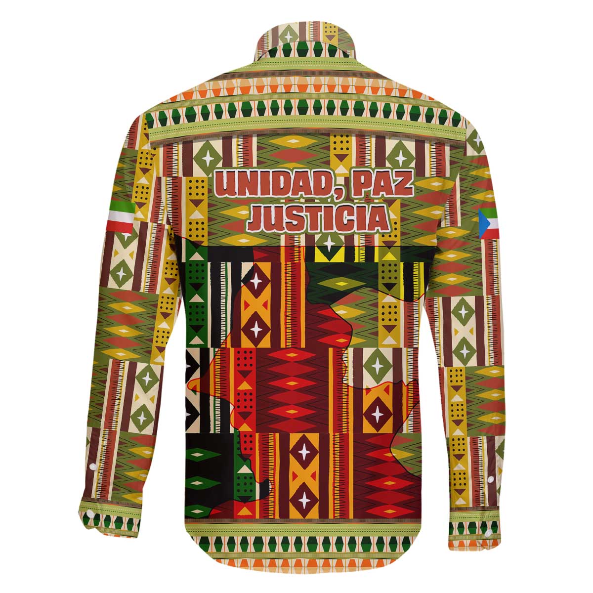 Equatorial Guinea Family Matching Off The Shoulder Long Sleeve Dress and Hawaiian Shirt with Lion Print and Traditional African Kente Patterns