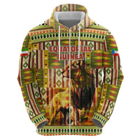Equatorial Guinea Hoodie with Lion Print and Traditional African Kente Patterns