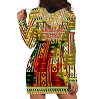 Equatorial Guinea Hoodie Dress with Lion Print and Traditional African Kente Patterns