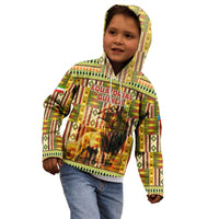Equatorial Guinea Kid Hoodie with Lion Print and Traditional African Kente Patterns
