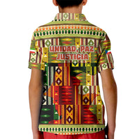 Equatorial Guinea Kid Polo Shirt with Lion Print and Traditional African Kente Patterns