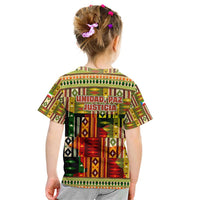 Equatorial Guinea Kid T Shirt with Lion Print and Traditional African Kente Patterns
