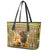 Equatorial Guinea Leather Tote Bag with Lion Print and Traditional African Kente Patterns