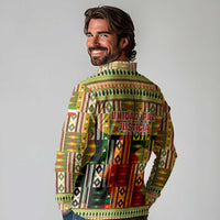 Equatorial Guinea Long Sleeve Polo Shirt with Lion Print and Traditional African Kente Patterns