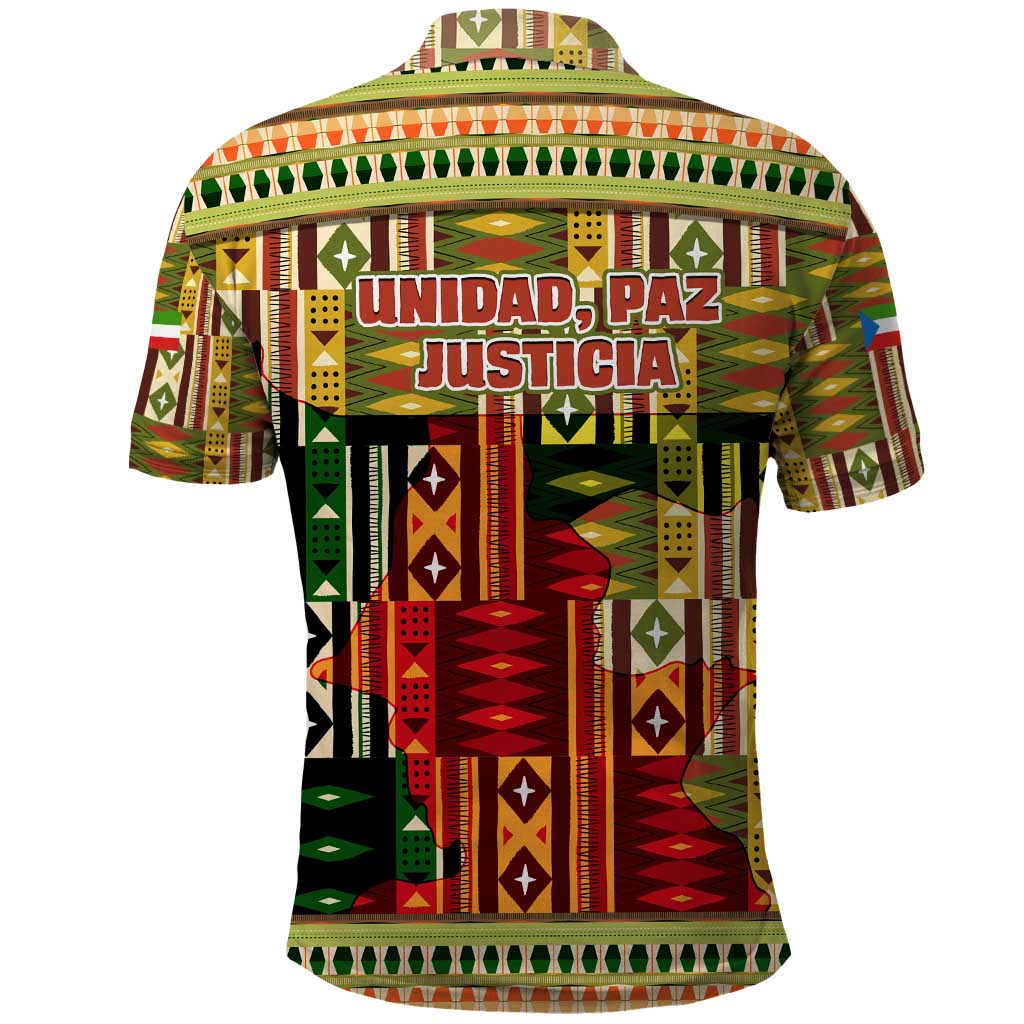 Equatorial Guinea Polo Shirt with Lion Print and Traditional African Kente Patterns