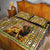 Equatorial Guinea Quilt Bed Set with Lion Print and Traditional African Kente Patterns