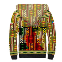 Equatorial Guinea Sherpa Hoodie with Lion Print and Traditional African Kente Patterns