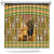 Equatorial Guinea Shower Curtain with Lion Print and Traditional African Kente Patterns