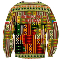 Equatorial Guinea Sweatshirt with Lion Print and Traditional African Kente Patterns