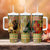 Equatorial Guinea Tumbler With Handle with Lion Print and Traditional African Kente Patterns