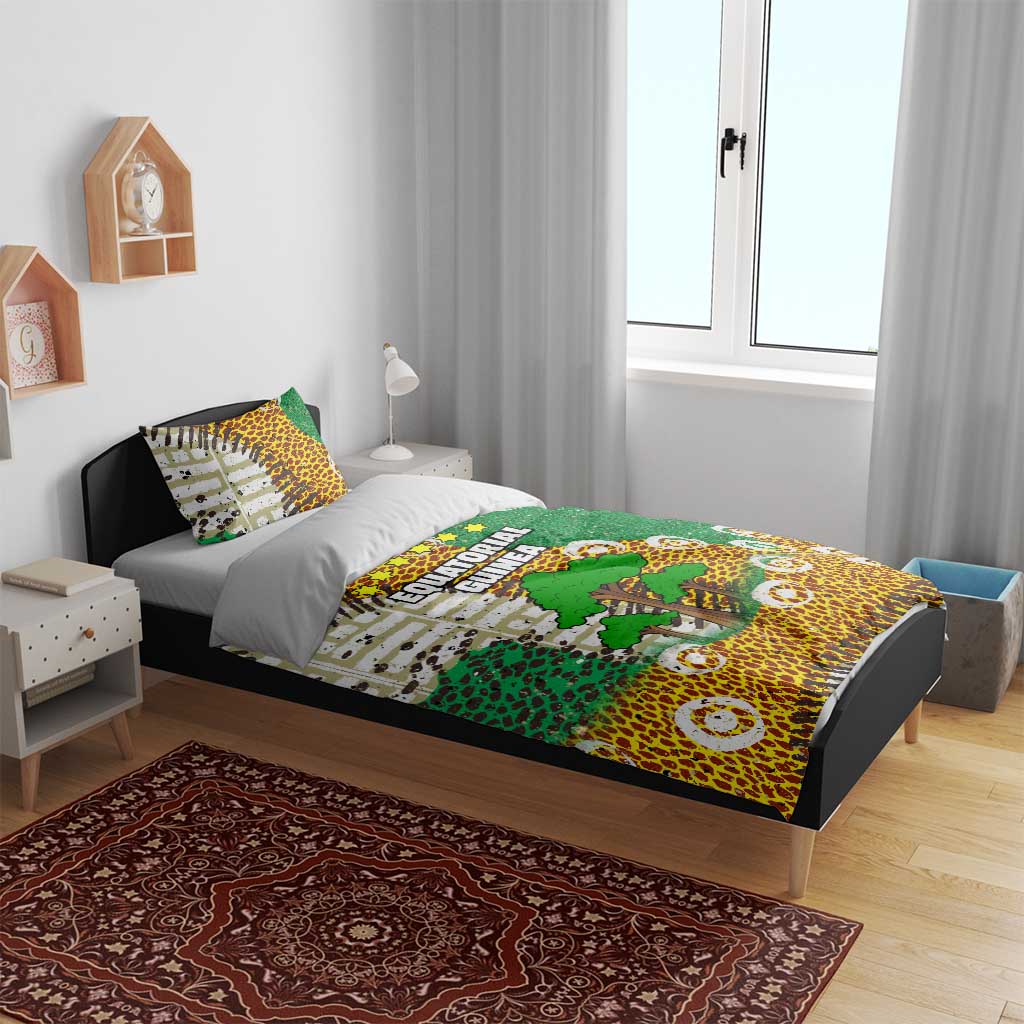 Equatorial Guinea Baobab Tree Bedding Set with Tribal Patterns and Heritage Quote