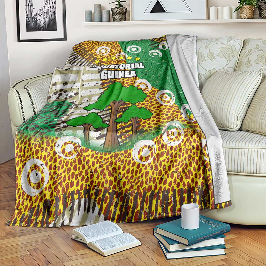 Equatorial Guinea Baobab Tree Blanket with Tribal Patterns and Heritage Quote