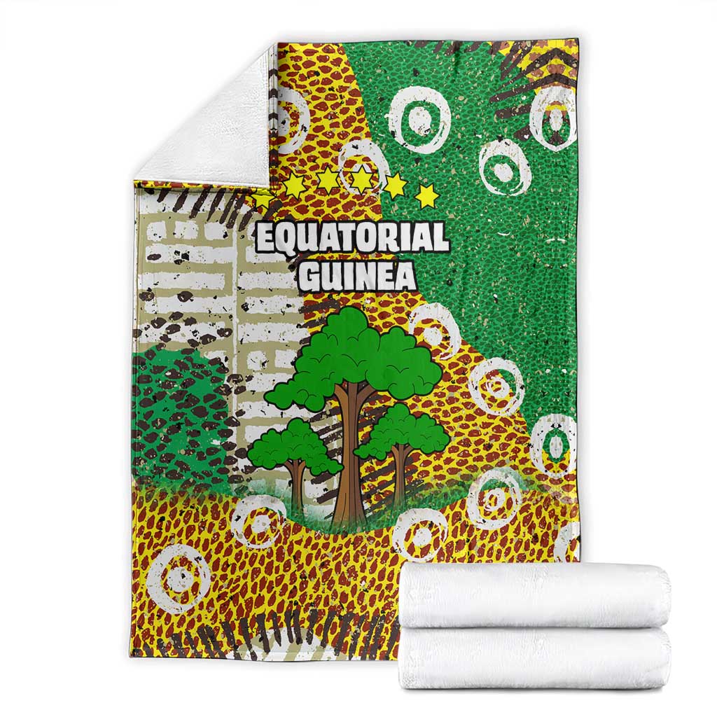 Equatorial Guinea Baobab Tree Blanket with Tribal Patterns and Heritage Quote