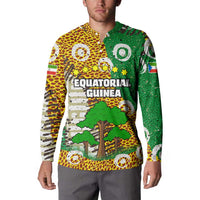 Equatorial Guinea Baobab Tree Button Sweatshirt with Tribal Patterns and Heritage Quote