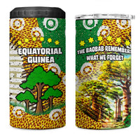 Equatorial Guinea Baobab Tree 4 in 1 Can Cooler Tumbler with Tribal Patterns and Heritage Quote