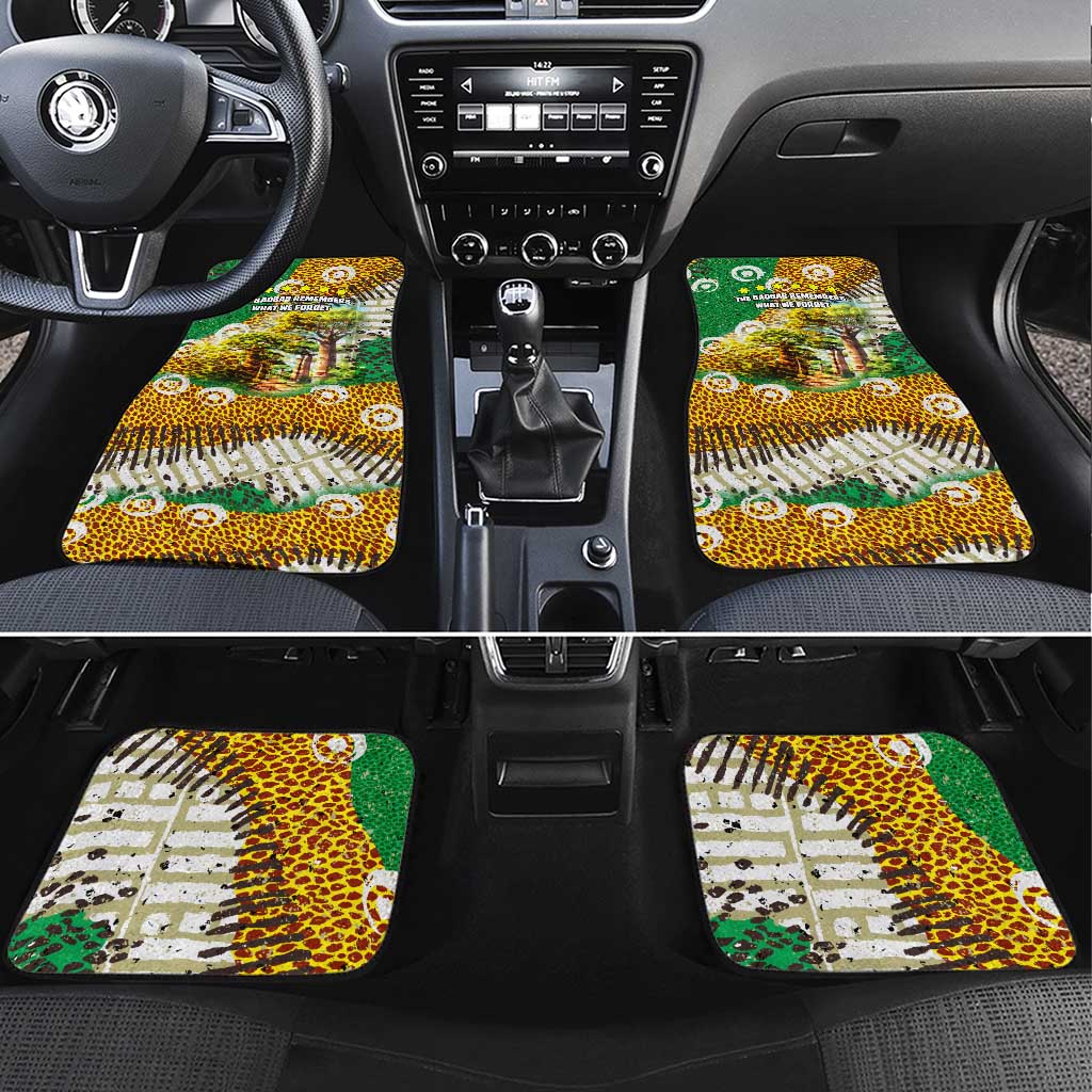 Equatorial Guinea Baobab Tree Car Mats with Tribal Patterns and Heritage Quote
