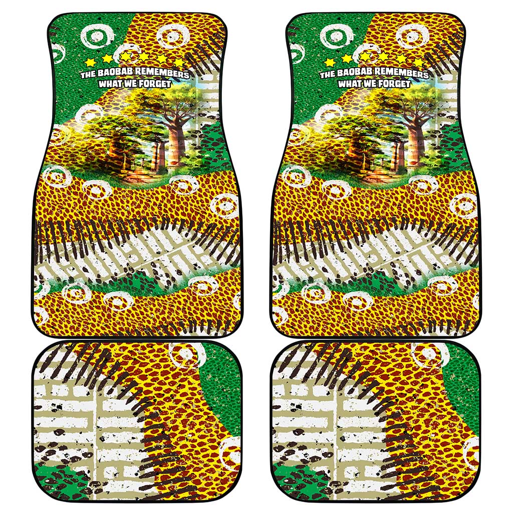 Equatorial Guinea Baobab Tree Car Mats with Tribal Patterns and Heritage Quote