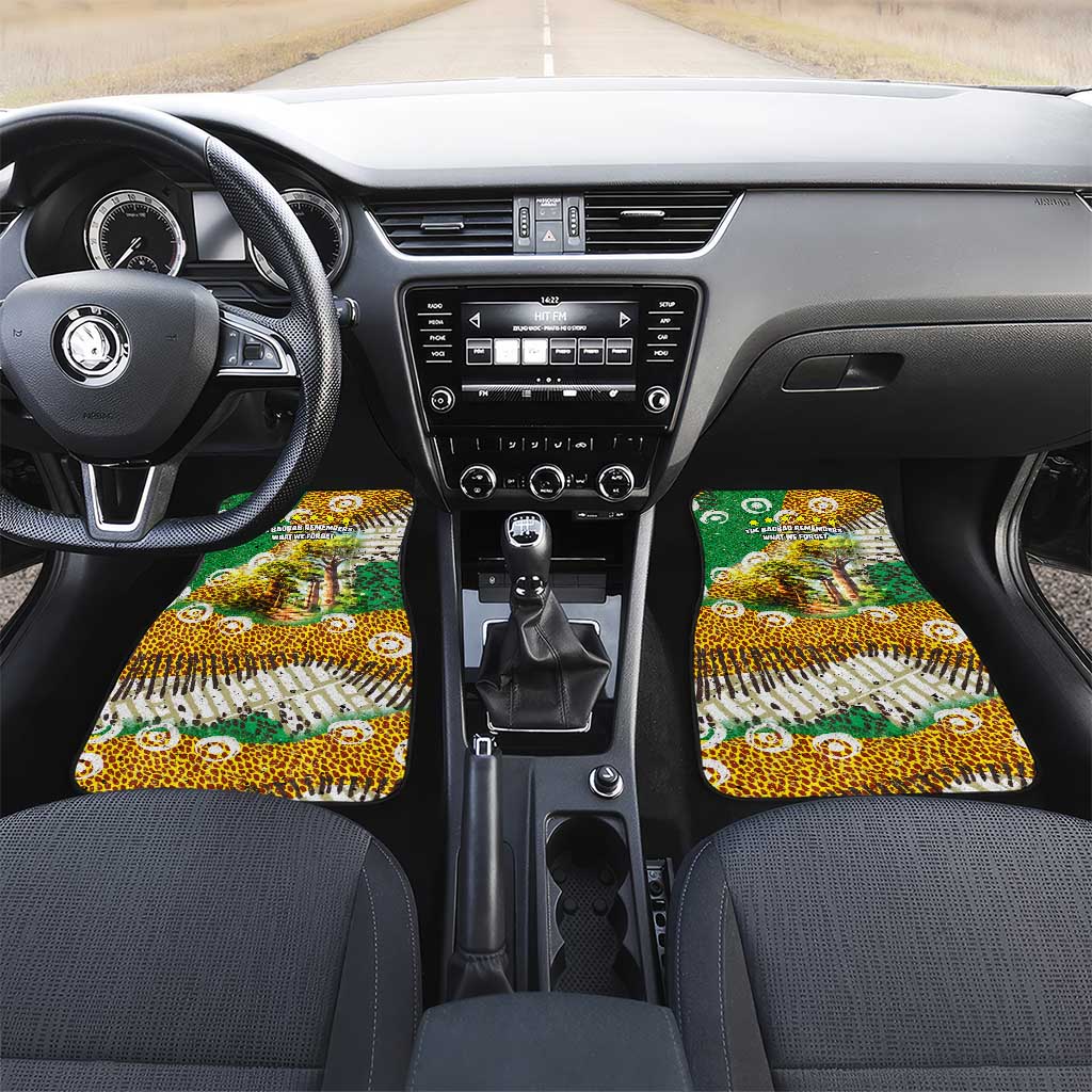 Equatorial Guinea Baobab Tree Car Mats with Tribal Patterns and Heritage Quote