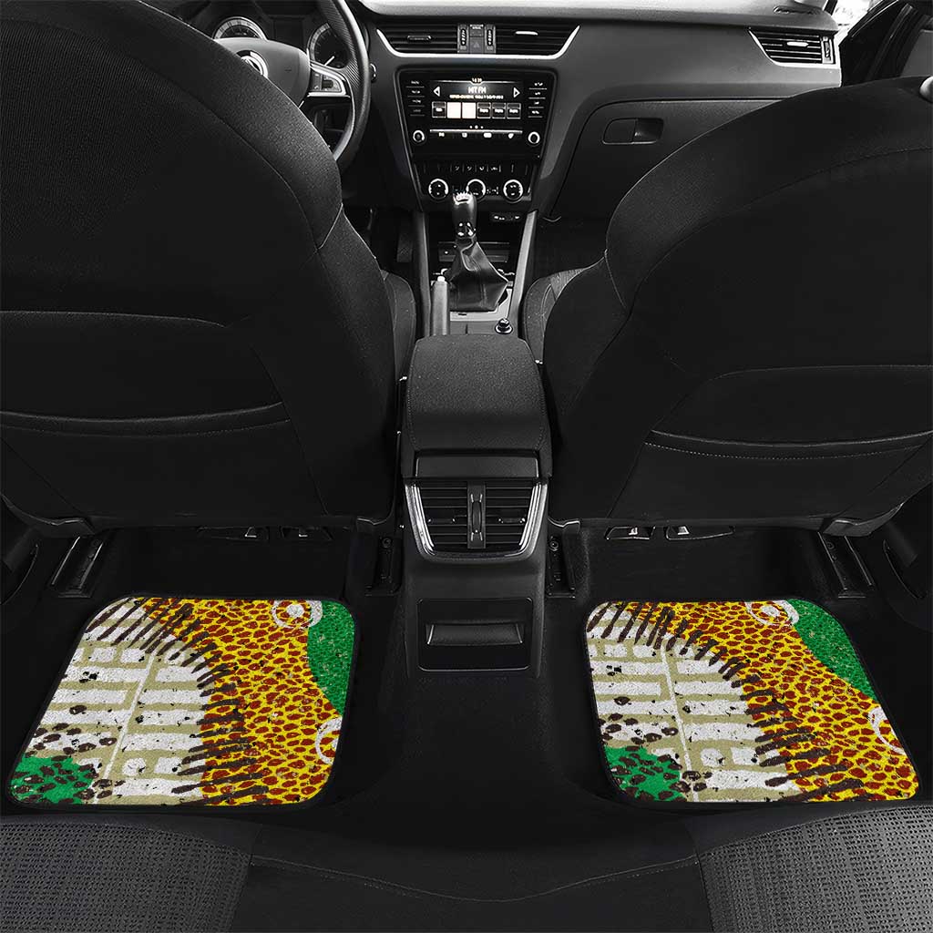 Equatorial Guinea Baobab Tree Car Mats with Tribal Patterns and Heritage Quote