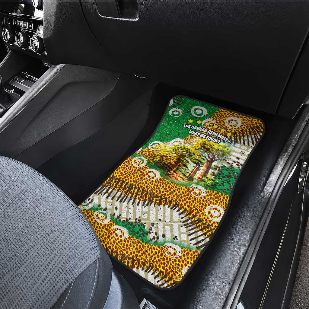 Equatorial Guinea Baobab Tree Car Mats with Tribal Patterns and Heritage Quote