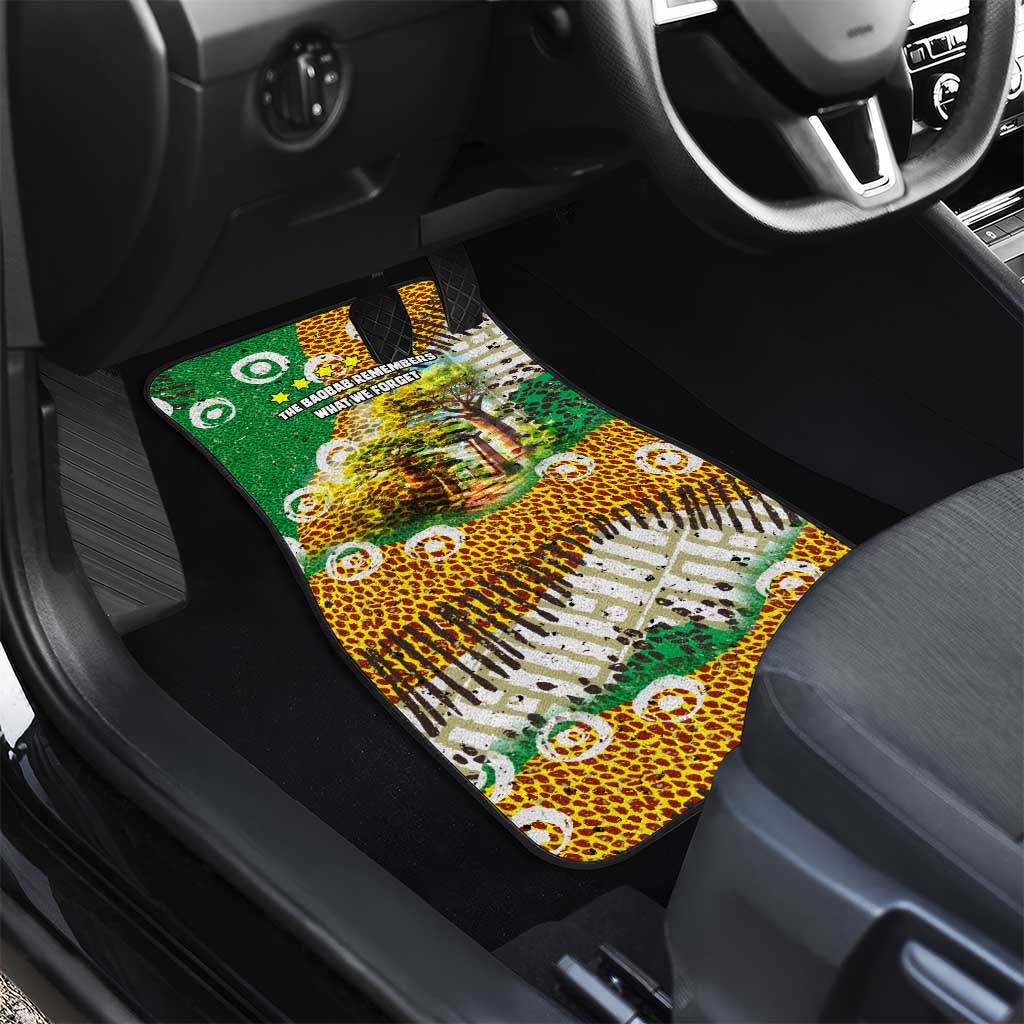 Equatorial Guinea Baobab Tree Car Mats with Tribal Patterns and Heritage Quote