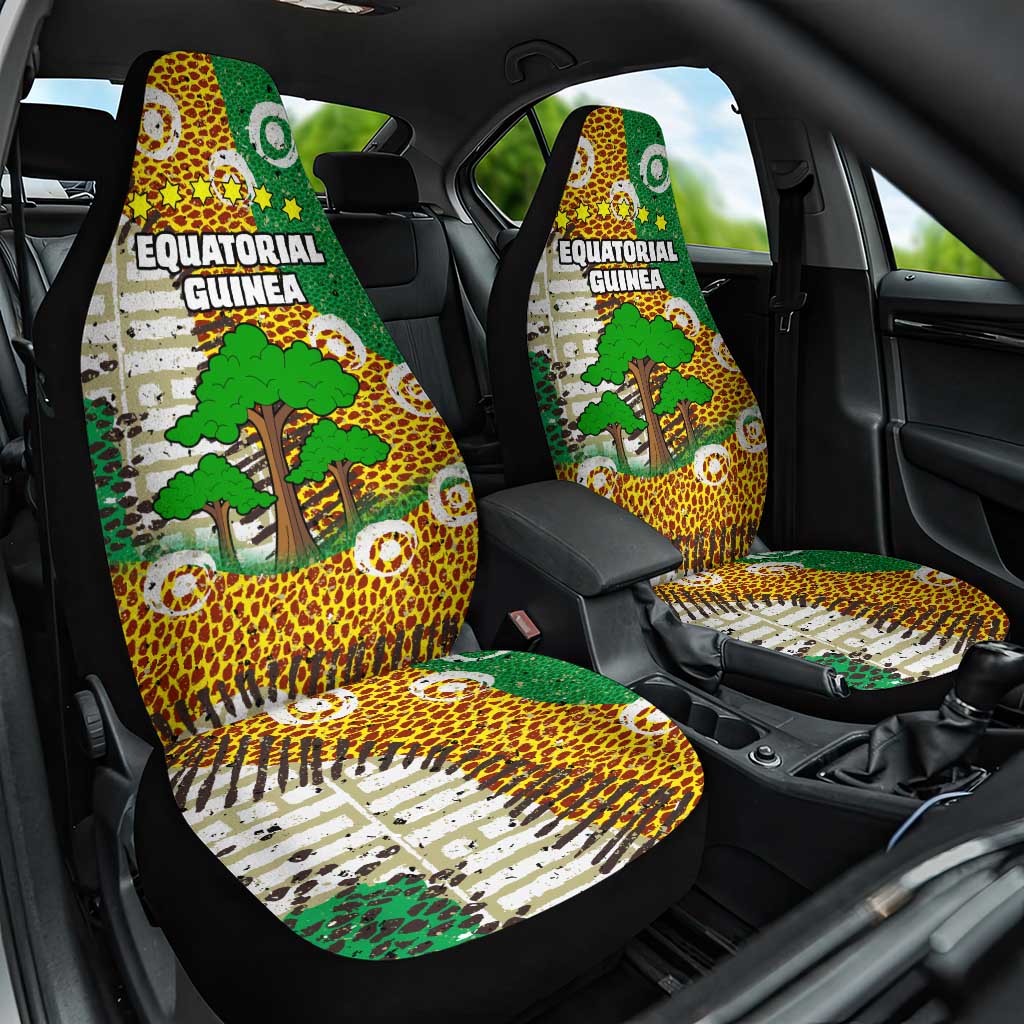 Equatorial Guinea Baobab Tree Car Seat Cover with Tribal Patterns and Heritage Quote
