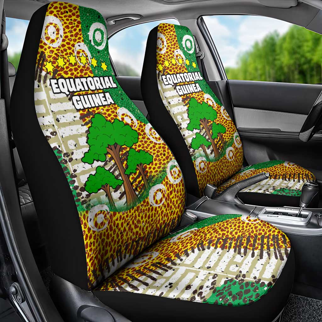 Equatorial Guinea Baobab Tree Car Seat Cover with Tribal Patterns and Heritage Quote