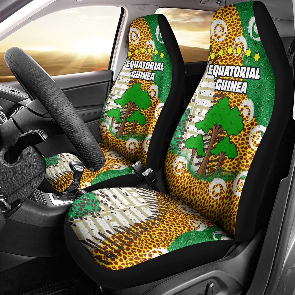 Equatorial Guinea Baobab Tree Car Seat Cover with Tribal Patterns and Heritage Quote