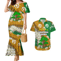 Equatorial Guinea Baobab Tree Couples Matching Mermaid Dress and Hawaiian Shirt with Tribal Patterns and Heritage Quote
