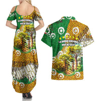 Equatorial Guinea Baobab Tree Couples Matching Summer Maxi Dress and Hawaiian Shirt with Tribal Patterns and Heritage Quote
