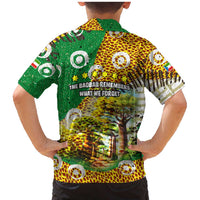 Equatorial Guinea Baobab Tree Family Matching Mermaid Dress and Hawaiian Shirt with Tribal Patterns and Heritage Quote