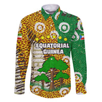 Equatorial Guinea Baobab Tree Family Matching Off The Shoulder Long Sleeve Dress and Hawaiian Shirt with Tribal Patterns and Heritage Quote