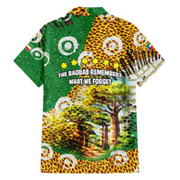 Equatorial Guinea Baobab Tree Family Matching Short Sleeve Bodycon Dress and Hawaiian Shirt with Tribal Patterns and Heritage Quote