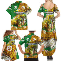 Equatorial Guinea Baobab Tree Family Matching Summer Maxi Dress and Hawaiian Shirt with Tribal Patterns and Heritage Quote