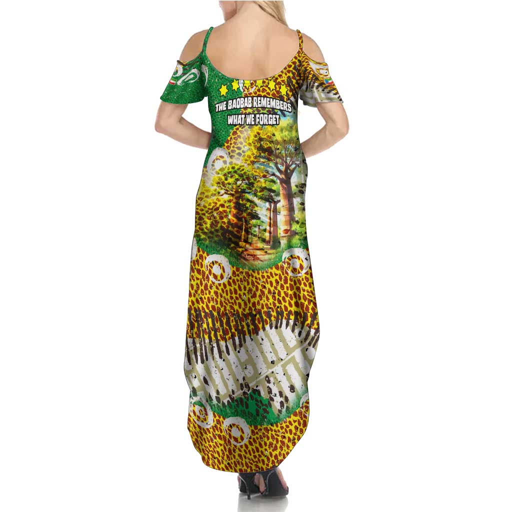 Equatorial Guinea Baobab Tree Family Matching Summer Maxi Dress and Hawaiian Shirt with Tribal Patterns and Heritage Quote