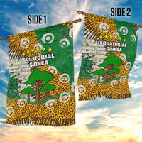 Equatorial Guinea Baobab Tree Garden Flag with Tribal Patterns and Heritage Quote