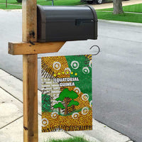 Equatorial Guinea Baobab Tree Garden Flag with Tribal Patterns and Heritage Quote