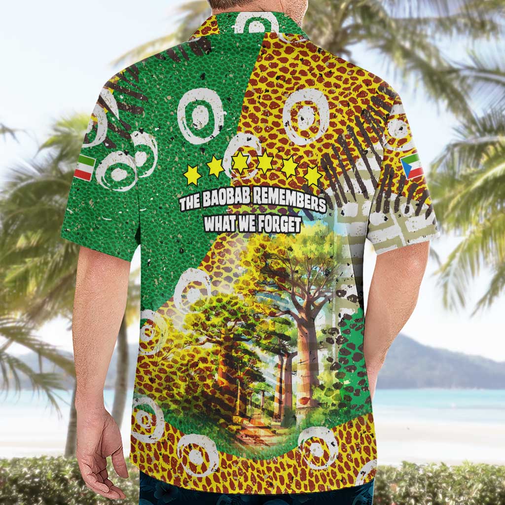 Equatorial Guinea Baobab Tree Hawaiian Shirt with Tribal Patterns and Heritage Quote