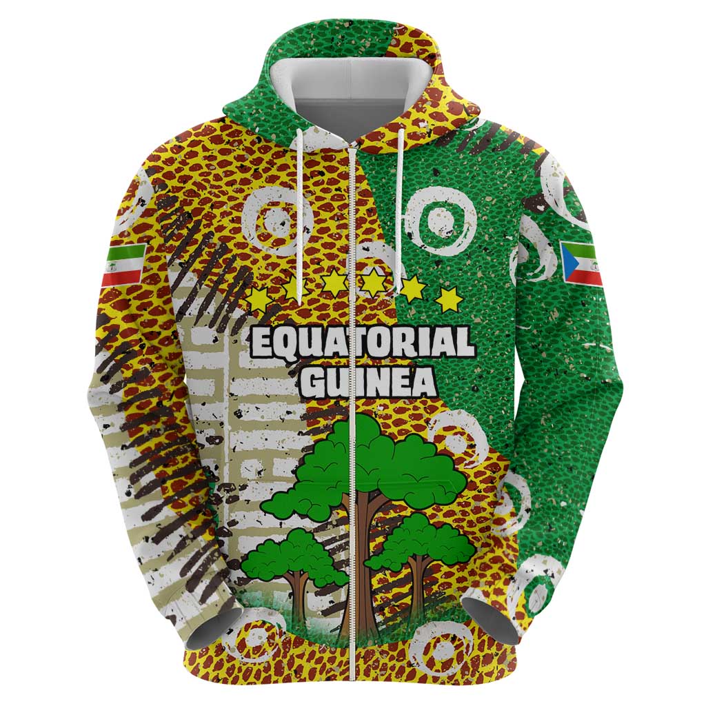 Equatorial Guinea Baobab Tree Hoodie with Tribal Patterns and Heritage Quote