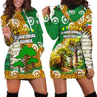 Equatorial Guinea Baobab Tree Hoodie Dress with Tribal Patterns and Heritage Quote