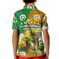 Equatorial Guinea Baobab Tree Kid Polo Shirt with Tribal Patterns and Heritage Quote