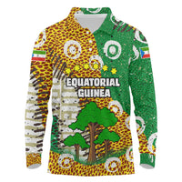 Equatorial Guinea Baobab Tree Long Sleeve Polo Shirt with Tribal Patterns and Heritage Quote