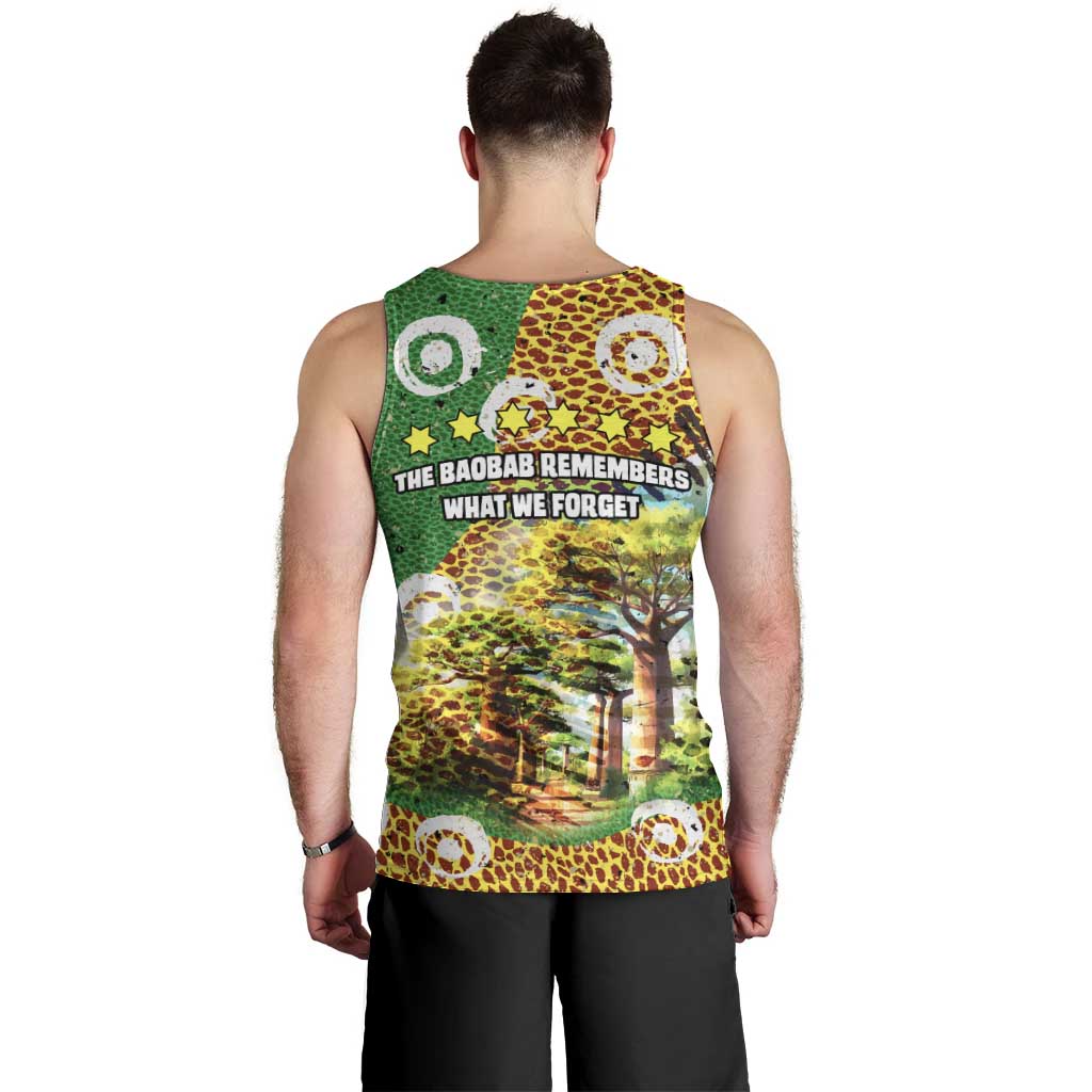 Equatorial Guinea Baobab Tree Men Tank Top with Tribal Patterns and Heritage Quote