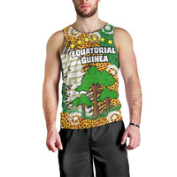 Equatorial Guinea Baobab Tree Men Tank Top with Tribal Patterns and Heritage Quote
