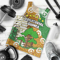 Equatorial Guinea Baobab Tree Men Tank Top with Tribal Patterns and Heritage Quote