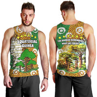 Equatorial Guinea Baobab Tree Men Tank Top with Tribal Patterns and Heritage Quote