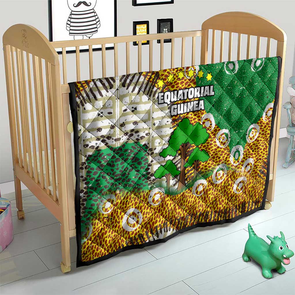 Equatorial Guinea Baobab Tree Quilt with Tribal Patterns and Heritage Quote