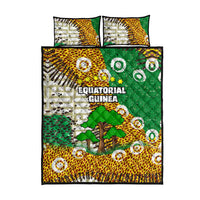 Equatorial Guinea Baobab Tree Quilt Bed Set with Tribal Patterns and Heritage Quote