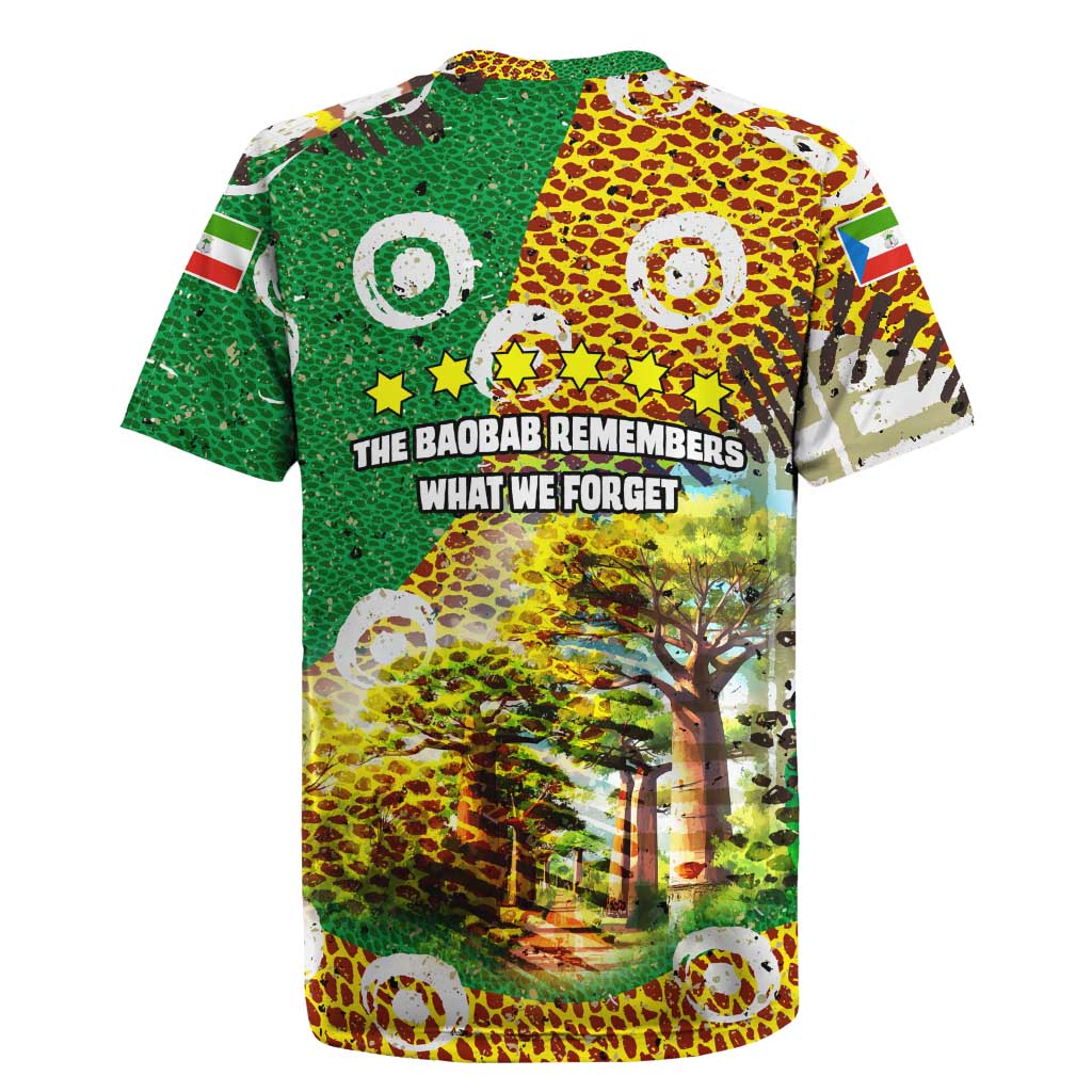 Equatorial Guinea Baobab Tree Rugby Jersey with Tribal Patterns and Heritage Quote